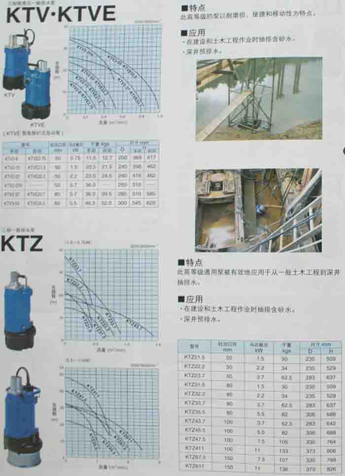 鶴見三相一般排水泵KTZ/排水泵