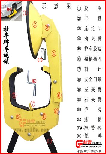 車輪鎖-城管路政指定用桂豐鎖車器