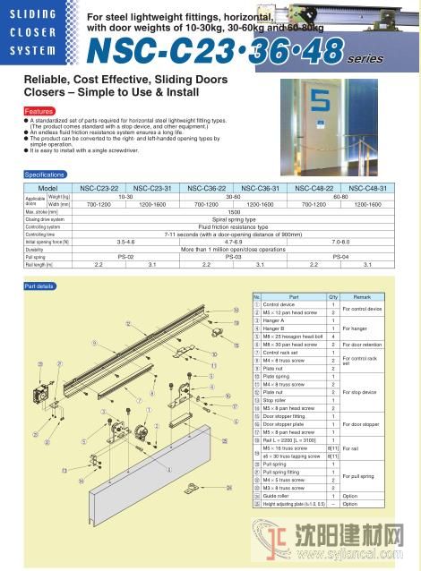 日本NITTO日東半自動(dòng)移門閉門器 NSC-C48